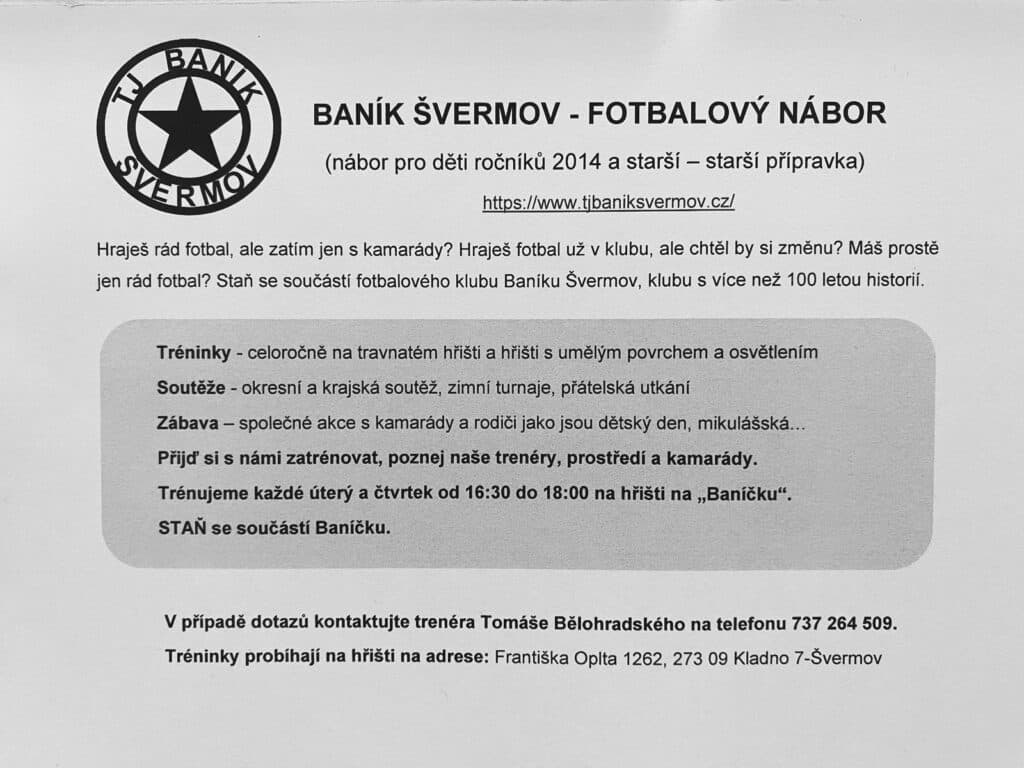 Fotbalový nábor Dětí ročníku 2014 a starší